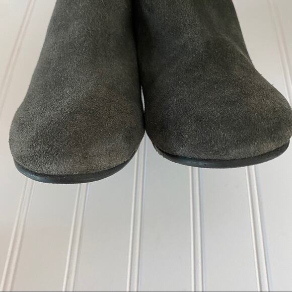 DUNE LONDON Perdy boots women's 6 gray suede leather side zip block heel ankle - Picture 7 of 11